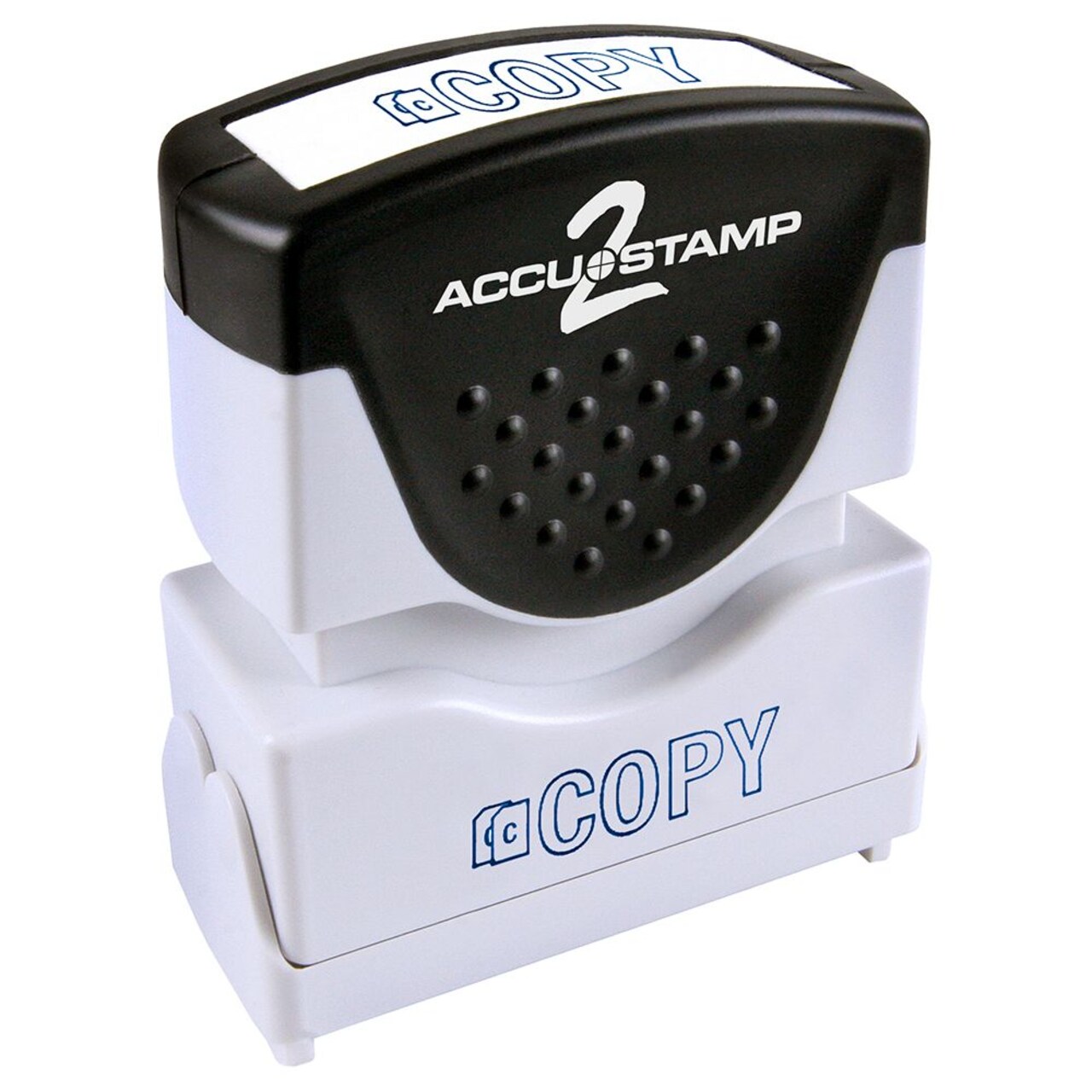 ACCUSTAMP2 Message Stamp, 1-color, Pre-inked, COPY, 1-5/8" x 1/2" impression size, Blue Message and Symbol